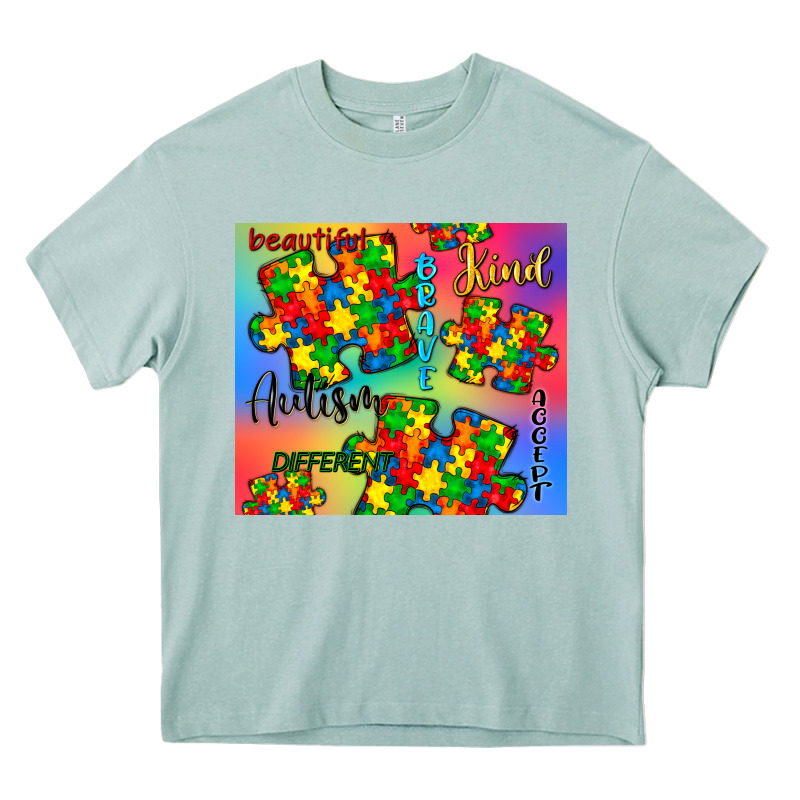 Autism Puzzle Piece Heavy Core Tee by CowGirlArtShop | Teevron