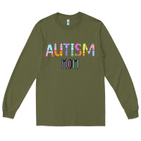 Army Green Titi Pretty Art Autism Mom Long Sleeve Tee - CowhideDigitalArt