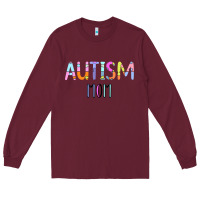 Burgundy Titi Pretty Art Autism Mom Long Sleeve Tee - CowhideDigitalArt
