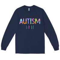 Navy Titi Pretty Art Autism Mom Long Sleeve Tee - CowhideDigitalArt