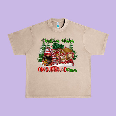 Christmas Wishes Gingerbread Kisses Urban Heavy Tee Designed By Fadigitalartstudio
