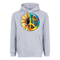 Heather Grey Hippie Soul with Sunflower and Leopard Background Heavyweight Hoodie - JahusDesignShop