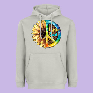 Hippie Soul With Sunflower And Leopard Background Heavyweight Hoodie Designed By Jahusdesignshop