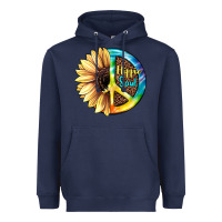 Navy Hippie Soul with Sunflower and Leopard Background Heavyweight Hoodie - JahusDesignShop