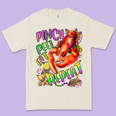 Pinch Peel Eat Repeat Mardi Gras Olivia Premium Tee Designed By Oliviacreatesart