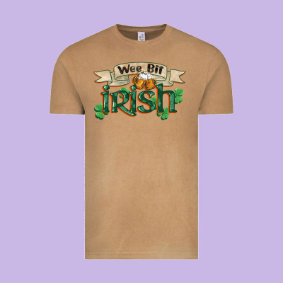 Wee Bit Irish St Patrick's Day Vintage Tee Designed By Fadigitalartstudio