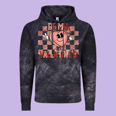 Be My Valentines Vintage Hoodie Designed By Cowhidedigitalart