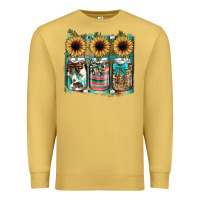 Antique Gold mason jar, sunflower Premium Sweatshirt - JahusDesignShop