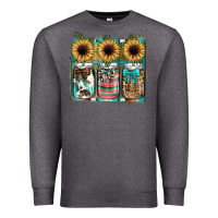 Charcoal Heather mason jar, sunflower Premium Sweatshirt - JahusDesignShop