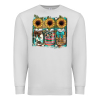 Dove Grey mason jar, sunflower Premium Sweatshirt - JahusDesignShop