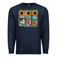 Navy mason jar, sunflower Premium Sweatshirt - JahusDesignShop