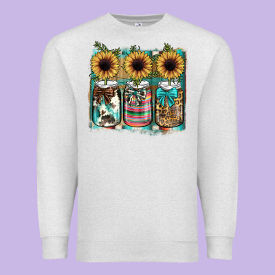 Mason Jar, Sunflower Premium Sweatshirt Designed By Jahusdesignshop