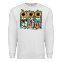 Oatmeal Heather mason jar, sunflower Premium Sweatshirt - JahusDesignShop