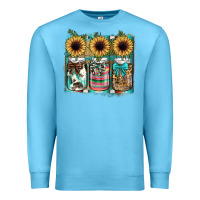Ocean Blue mason jar, sunflower Premium Sweatshirt - JahusDesignShop