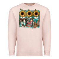 Pale Pink mason jar, sunflower Premium Sweatshirt - JahusDesignShop