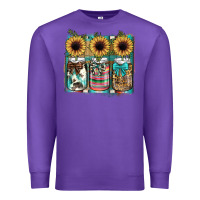 Purple mason jar, sunflower Premium Sweatshirt - JahusDesignShop