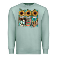 Seafoam mason jar, sunflower Premium Sweatshirt - JahusDesignShop