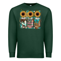 Sports Green mason jar, sunflower Premium Sweatshirt - JahusDesignShop