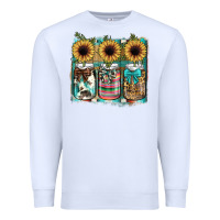 White mason jar, sunflower Premium Sweatshirt - JahusDesignShop