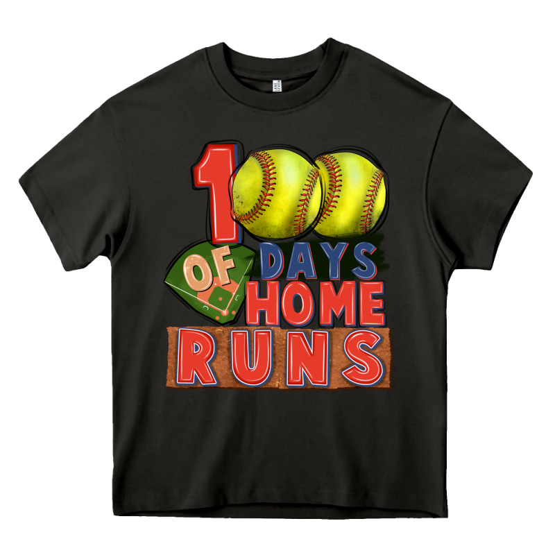 100 Days Of Home Runs Softball Heavy Core Tee by CowGirlArtShop | Teevron
