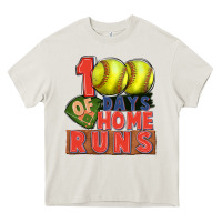 Cream 100 days of home runs softball Heavy Core Tee - CowGirlArtShop