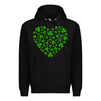 Black shamrock heart Premium Hoodie - Artiststas
