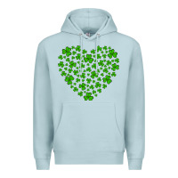 Blue Mist shamrock heart Premium Hoodie - Artiststas