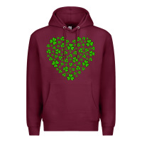 Burgundy shamrock heart Premium Hoodie - Artiststas