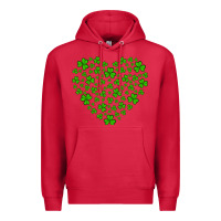 Cardinal shamrock heart Premium Hoodie - Artiststas