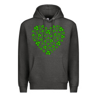 Charcoal Heather shamrock heart Premium Hoodie - Artiststas
