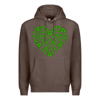 Coffee shamrock heart Premium Hoodie - Artiststas