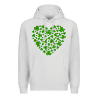 Dove Grey shamrock heart Premium Hoodie - Artiststas