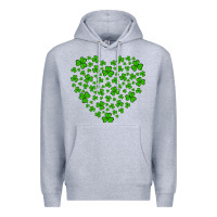 Heather Grey shamrock heart Premium Hoodie - Artiststas