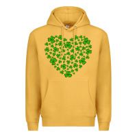 Mustard shamrock heart Premium Hoodie - Artiststas