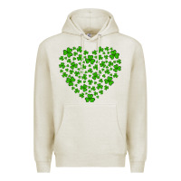 Oatmeal Heather shamrock heart Premium Hoodie - Artiststas