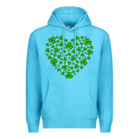 Ocean Blue shamrock heart Premium Hoodie - Artiststas