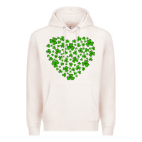 Pale Pink shamrock heart Premium Hoodie - Artiststas