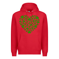 Red shamrock heart Premium Hoodie - Artiststas