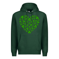 Sports Green shamrock heart Premium Hoodie - Artiststas