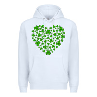 White shamrock heart Premium Hoodie - Artiststas