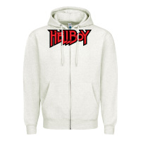 Oatmeal Heather Hellboy Zipper Hoodie - baoMotion