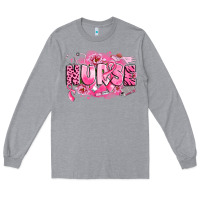 Heather Grey breast cancer nurse Long Sleeve Tee - LillyAllenDesigns