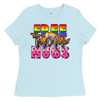 Baby Blue Free Mom hugs Ladies Tee - FaDigitalArtStudio