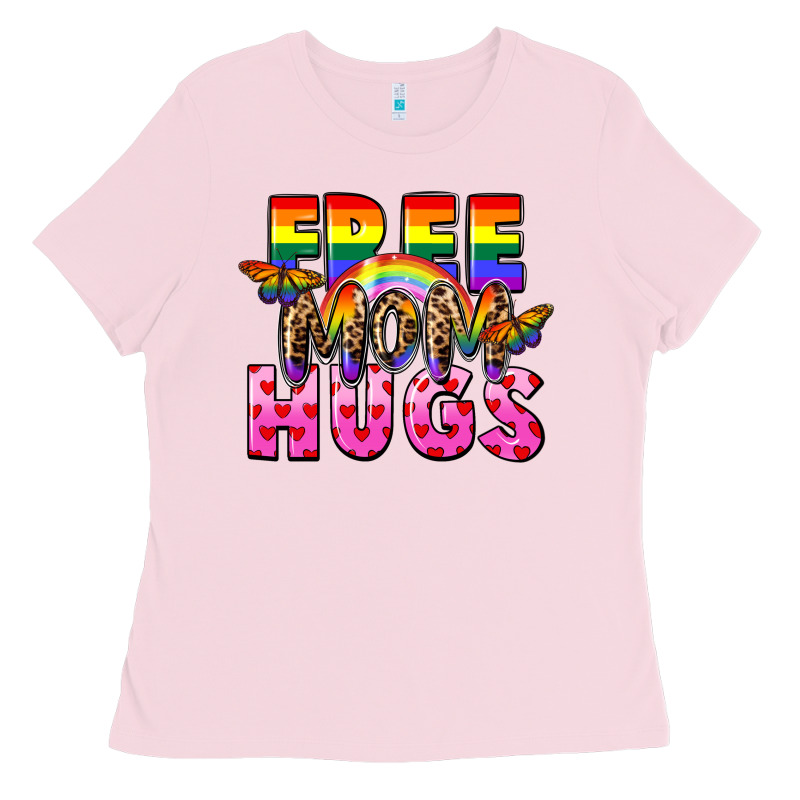 Free Mom Hugs Ladies Tee by FaDigitalArtStudio | Teevron
