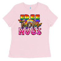 Bubblegum Pink Free Mom hugs Ladies Tee - FaDigitalArtStudio