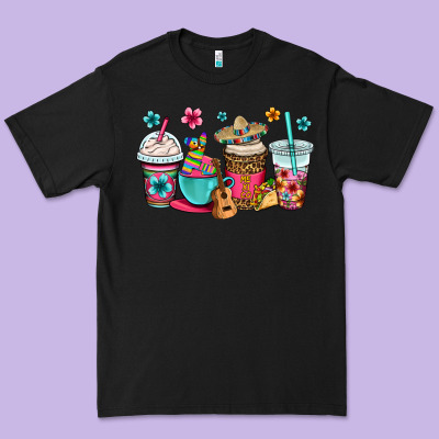 Mexico Fiesta Coffee Cups Premium Tee Designed By Oliviacreatesart