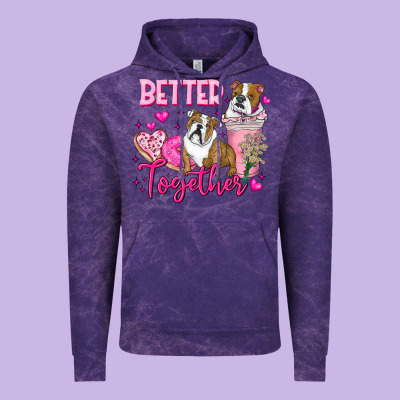 Be Mine Valentine Dog Vintage Hoodie Designed By Cowhidedigitalart