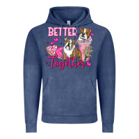 Vintage Denim Be Mine Valentine Dog Vintage Hoodie - CowhideDigitalArt