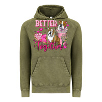 Vintage Olive Be Mine Valentine Dog Vintage Hoodie - CowhideDigitalArt