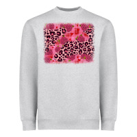 Heather Grey valentine's day roses leopard background Heavyweight Sweatshirt - JahusDesignShop